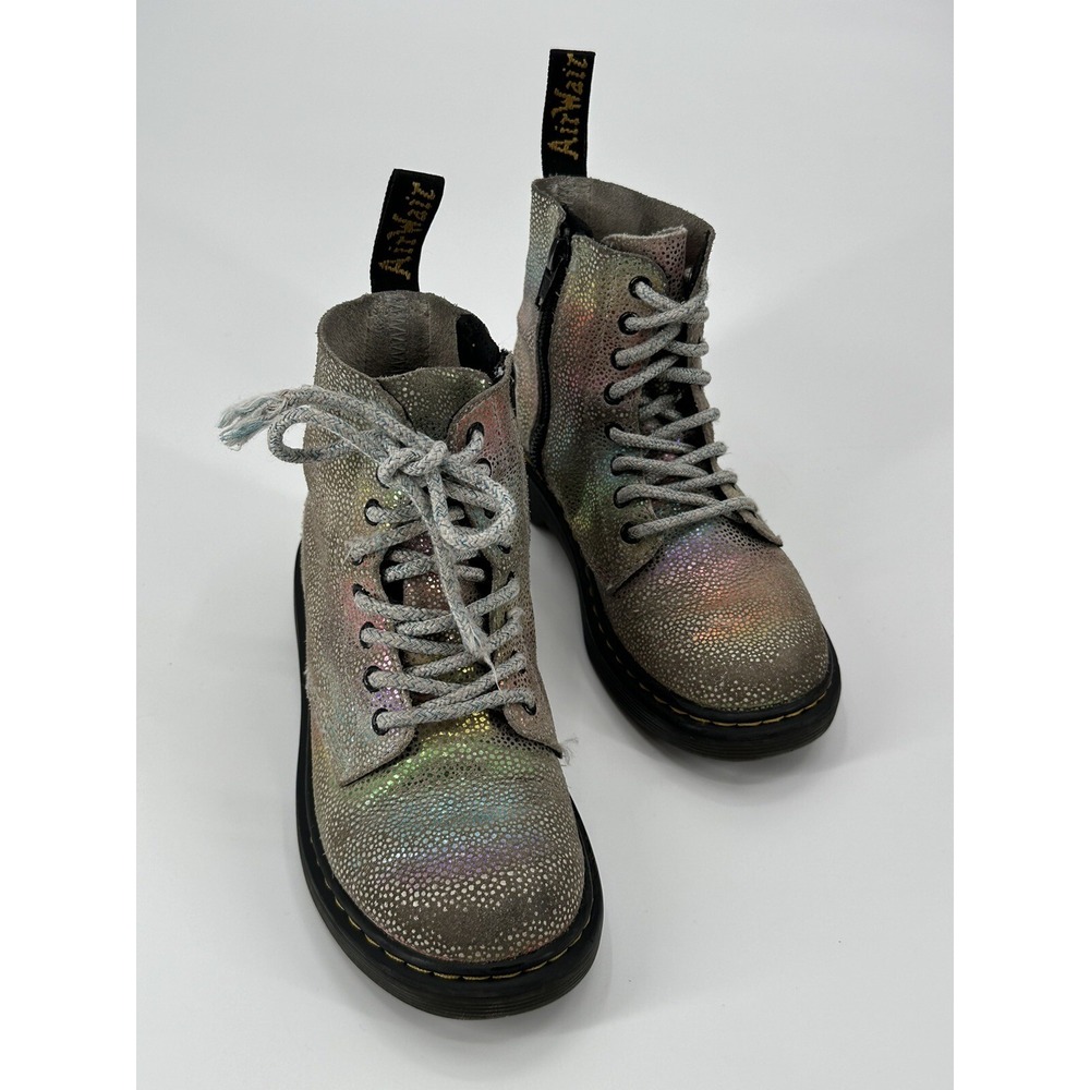 Dr. Martens 1460 Pascal J Rainbow Iridescent Metallic Zip Boots Girls Youth 12
